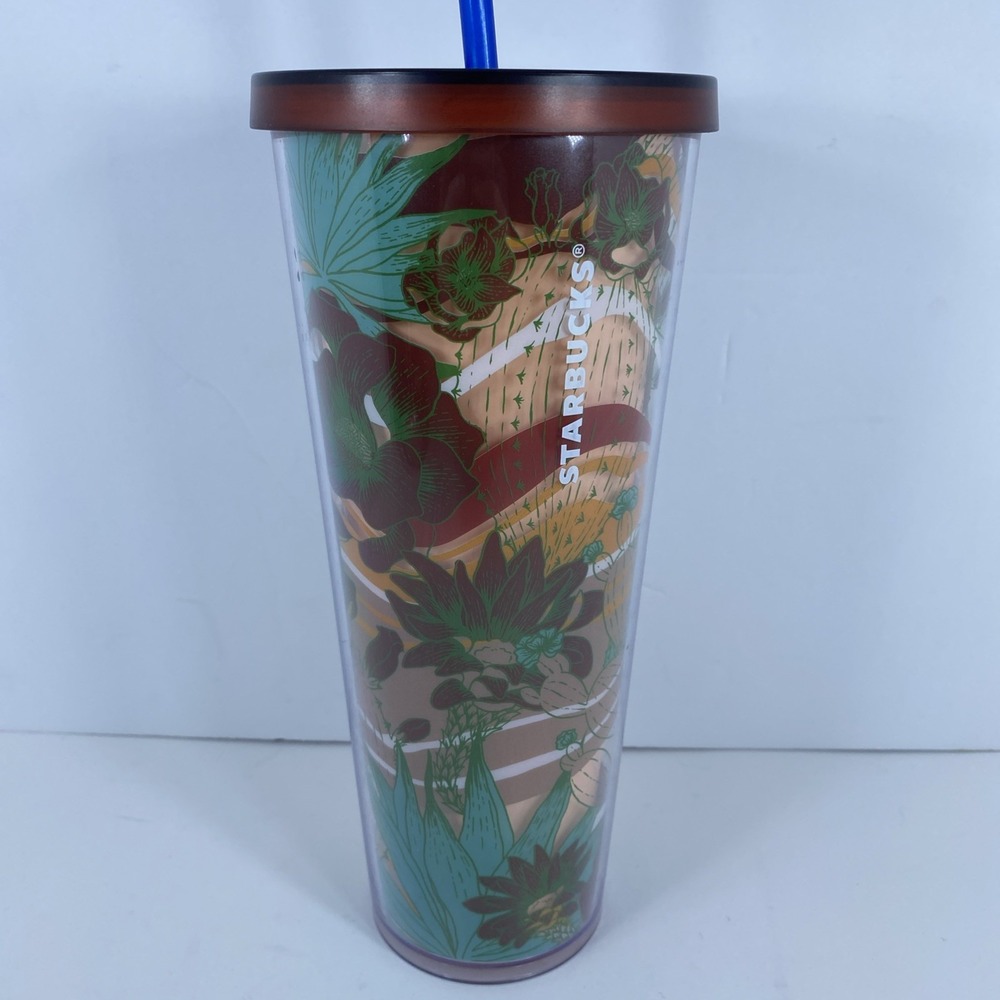 Starbucks Terracotta Desert Cactus Acrylic Cold Cup Tumbler 24oz Venti 2019